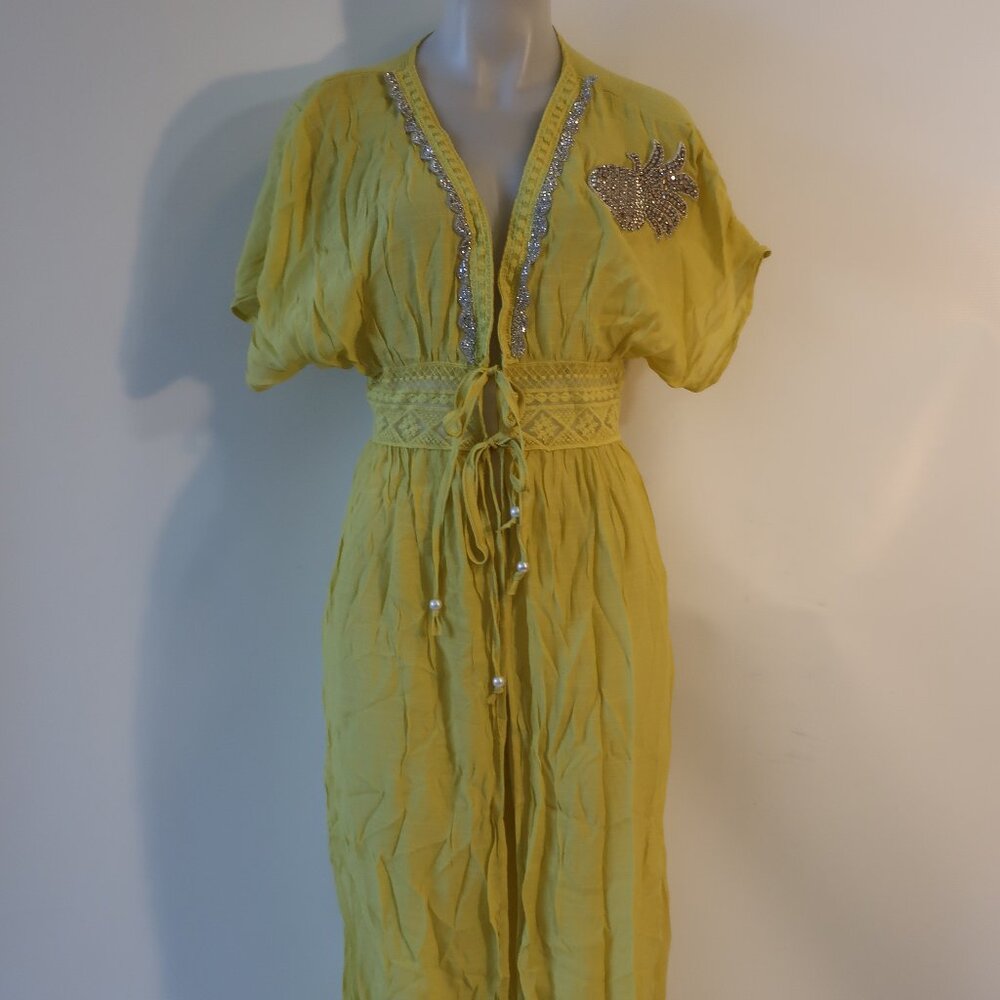 NWD Womens Hi Gorgeous Green Swim Coverup Crystal Pineapple O/S